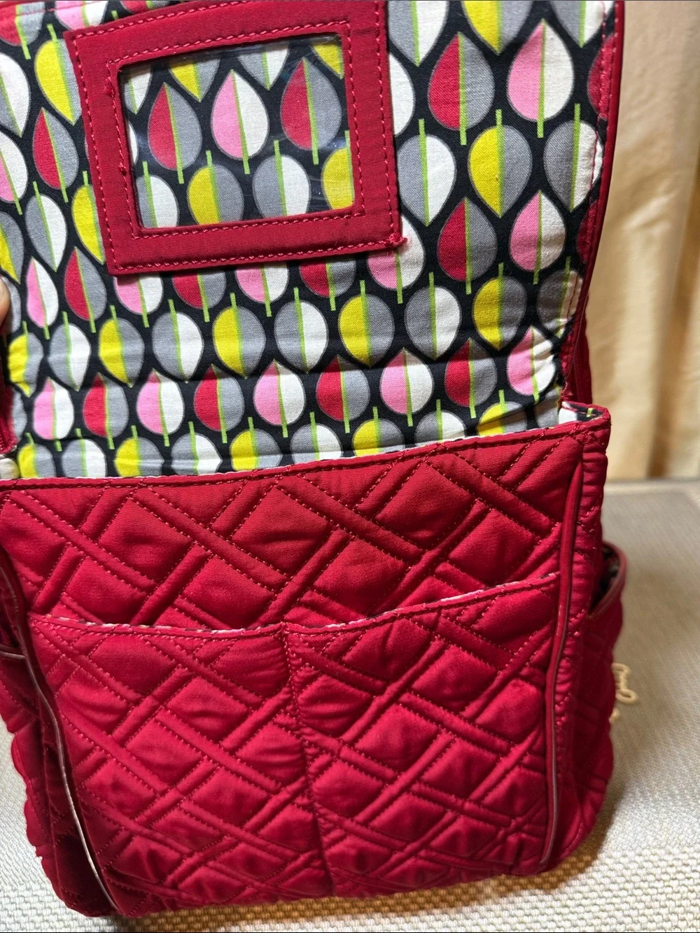 Vera Bradley Quilted Backpack- Red